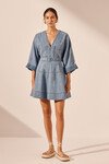 STELLA PATCH POCKET MINI DRESS (MID BLUE)