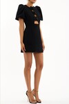 AUBREE FLOWER MINI DRESS (BLACK)