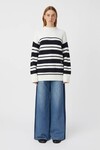 ATTICUS SWEATER (WHITE/NAVY STRIPE)