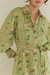 MARIGOLD DRESS (GREEN FLORAL TILES)