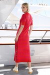 SPLIT KNIT FIT DRESS (RED PINK STRIPE)