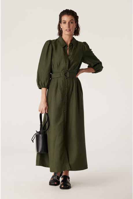 MANLY MIDI DRESS (OLIVE)