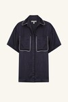 SHAE CONTRAST S/S RELAXED SHIRT (AEGEAN BLUE)