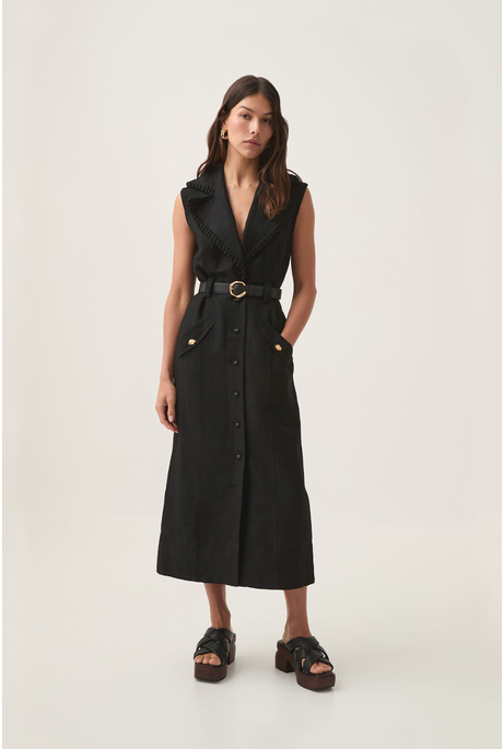 ENCOMPASS UTILTY MIDI DRESS (BLACK)