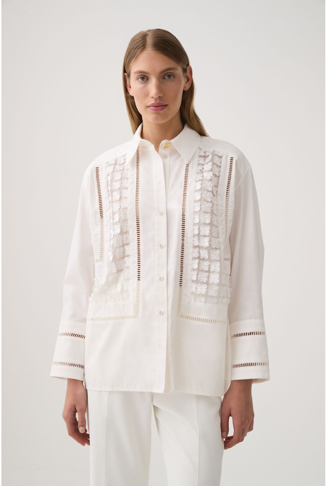 ALICE DAISY LACE SHIRT (IVORY)