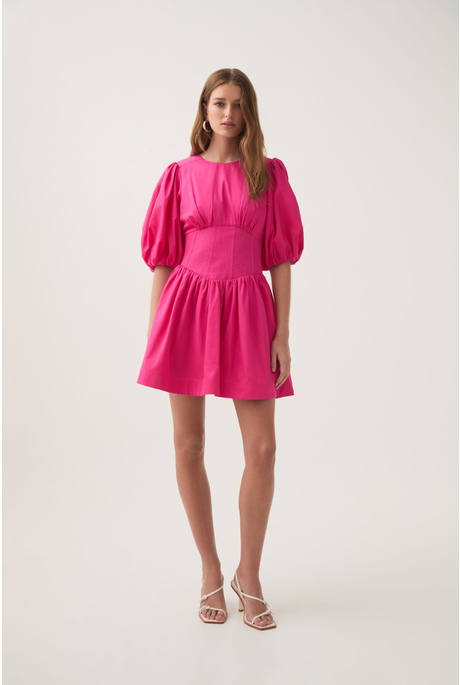 BILLIE CORDED MINI DRESS (AZALEA PINK)