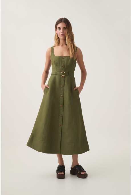 AXLE UTILITY MIDI DRESS (PALM GREEN)