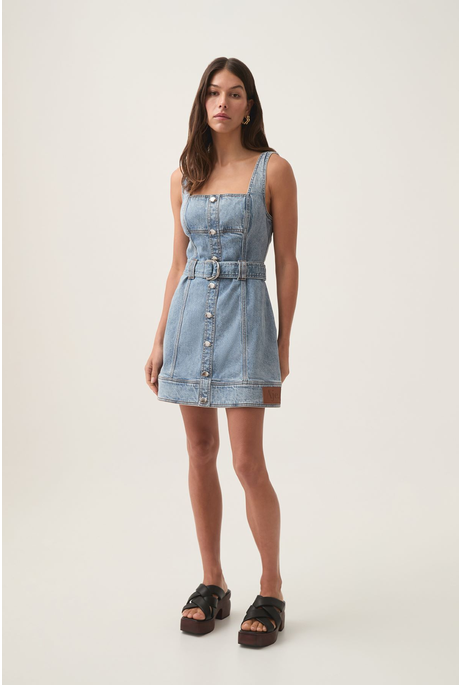 ZARIAH DENIM MINI DRESS (SKY WASH)