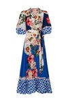 MIND THE WRAP DRESS (BLUE WHITE FLORAL)