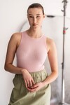 MERINO RIB CREW TANK (LYCHEE)