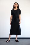 MERINO DRAWSTRING DRESS (BLACK)