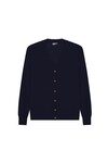 MERINO V NECK CARDIGAN (NAVY)