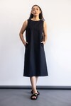 COTTON BROADCLOTH DRESS (BLACK)