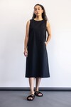 COTTON BROADCLOTH DRESS (BLACK)