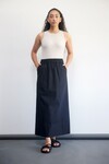 COTTON BROADCLOTH SKIRT (BLACK)