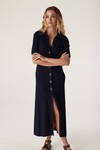 BROOKE CREPE RIB DRESS (NAVY)