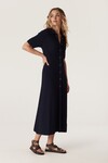 BROOKE CREPE RIB DRESS (NAVY)