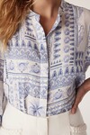 SEYCHELLES LINEN SHIRT (MERMAID PRINT)