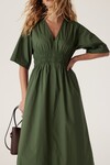 BELLA POPLIN DRESS (MOSS GREEN)