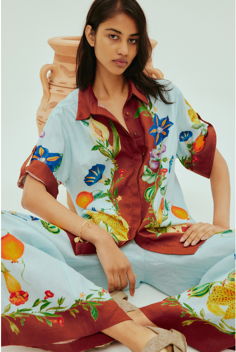 DAHLIA FLORAL LINEN SHIRT (MULTI) | PRE ORDER