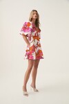 OVERFLOW KNOTTED MINI DRESS (VIVID HIBISCUS) | PRE ORDER