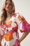 OVERFLOW KNOTTED MINI DRESS (VIVID HIBISCUS) | PRE ORDER