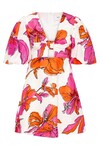 OVERFLOW KNOTTED MINI DRESS (VIVID HIBISCUS) | PRE ORDER