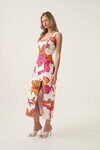 OVERFLOW KNOTTED MIDI DRESS (VIVID HIBISCUS) | PRE ORDER