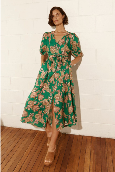 EBB DRESS (K'GARI PALM GREEN) 