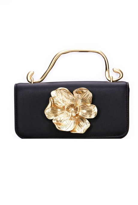 ALESSIA FLOWER CLUTCH (BLACK) | PRE ORDER