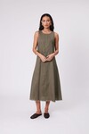 FLORENCE LINEN DRESS (KELP)