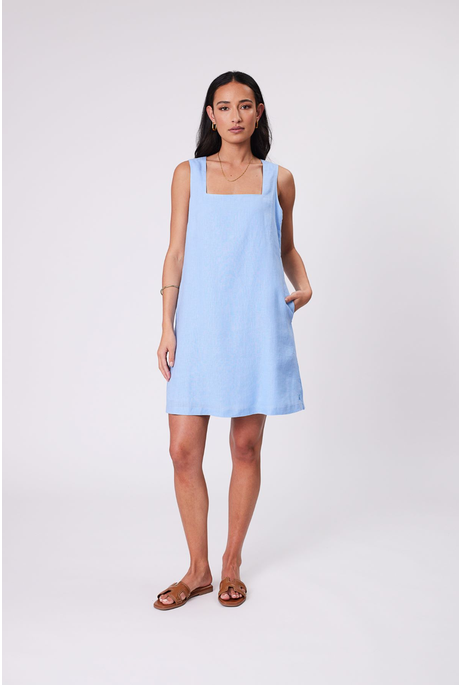 IRIS SQUARE NECK DRESS (CORNFLOWER)