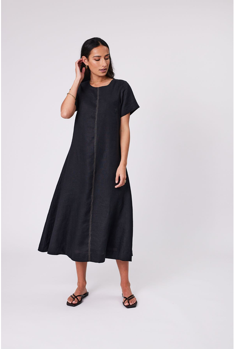 SICILY LINEN DRESS (BLACK)