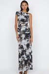 SOLENE ASYM DRESS (DARK BLURRED FLORAL) | PRE ORDER