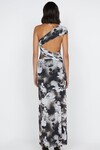 SOLENE ASYM DRESS (DARK BLURRED FLORAL) 