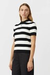 UMI KNIT T-SHIRT (BLACK/WHITE)