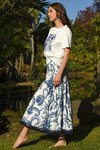 A SHIRR DELIGHT SKIRT (WHITE FLORAL)