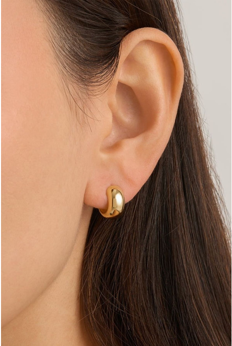 BOLD HUGGIE HOOPS (18K GOLD VERMEIL)