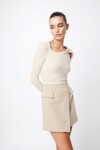 ON MY WAY MINI SKIRT (BEIGE)