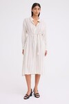 SHAKESPEARE DRESS (WIDE FINE STRIPE NATURAL/BLACK)