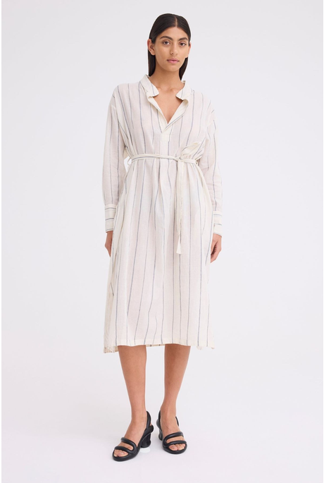 SHAKESPEARE DRESS (WIDE FINE STRIPE NATURAL/BLACK)