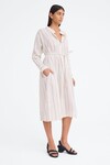 SHAKESPEARE DRESS (WIDE FINE STRIPE NATURAL/BLACK)