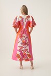 OVERFLOW KNOTTED MIDI DRESS (VIVID HIBISCUS) 