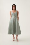 CLAY BELTED MIDI DRESS (WILLOW GREEN) | PRE ORDER