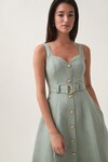 CLAY BELTED MIDI DRESS (WILLOW GREEN) | PRE ORDER