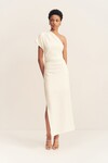 BEAU ASYMMETRICAL MIDI DRESS (IVORY)