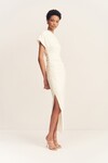 BEAU ASYMMETRICAL MIDI DRESS (IVORY)