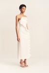 CAMPBELL RUFFLE MIDI DRESS (WHITE)