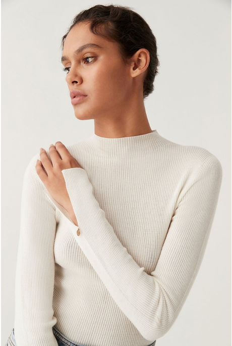 CAROLINE RIB KNIT TOP (IVORY)