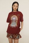 SURREALIST SUMMER BURGUNDY TEE (BURGUNDY)